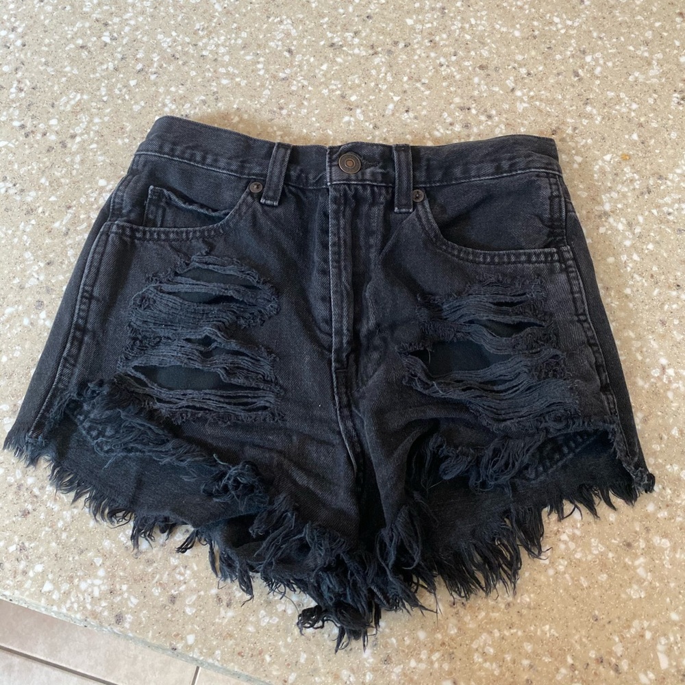 abercrombie high waisted jean shorts!